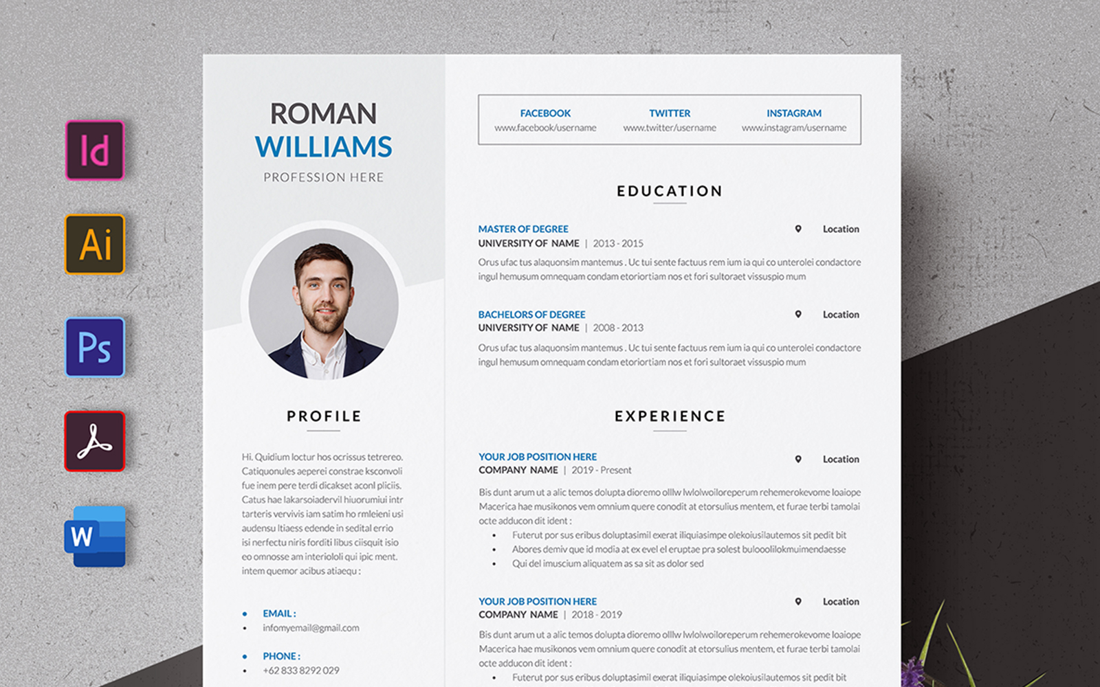 Modern CV Premuin Resume Template