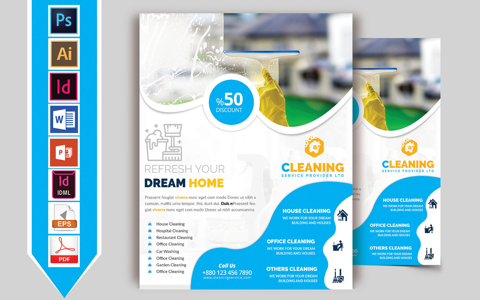 Cleaning Service Flyer Vol-04 - Corporate Identity Template