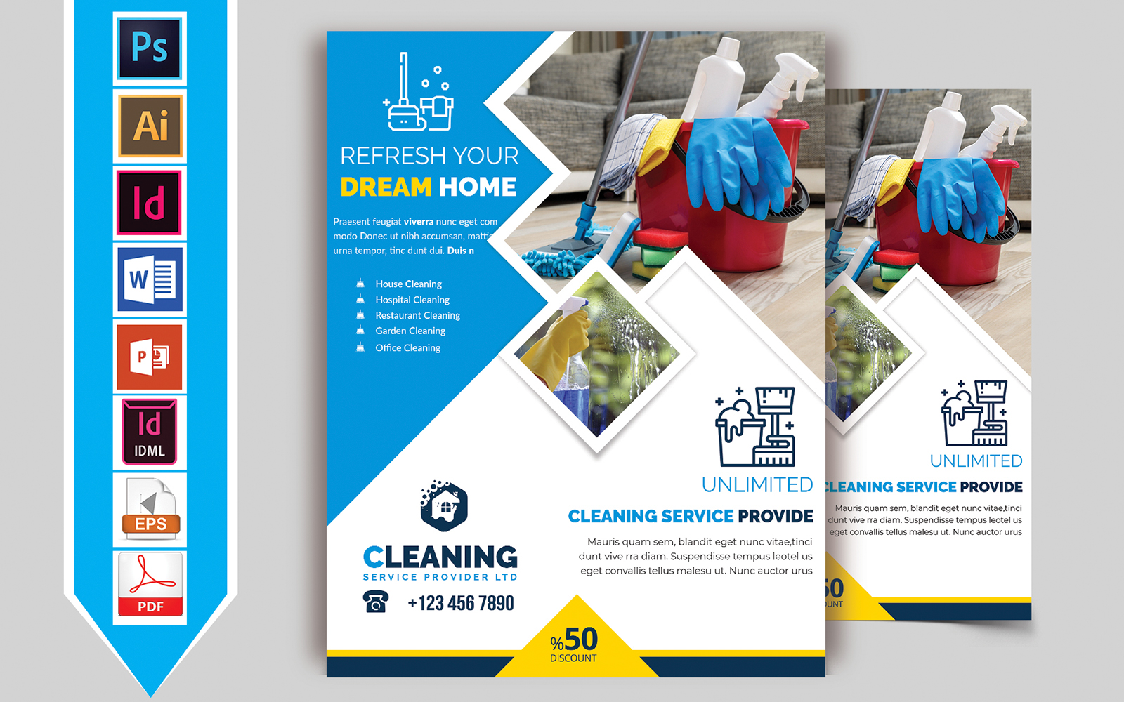 Cleaning Service Flyer Vol-06 - Corporate Identity Template