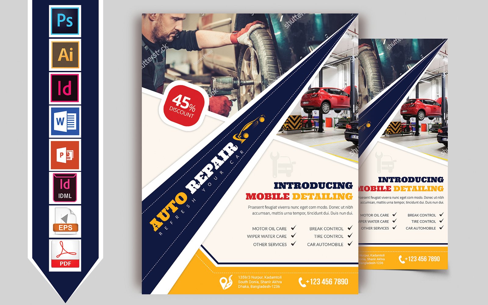 Car & Auto Repair Flyer Vol-03 - Corporate Identity Template