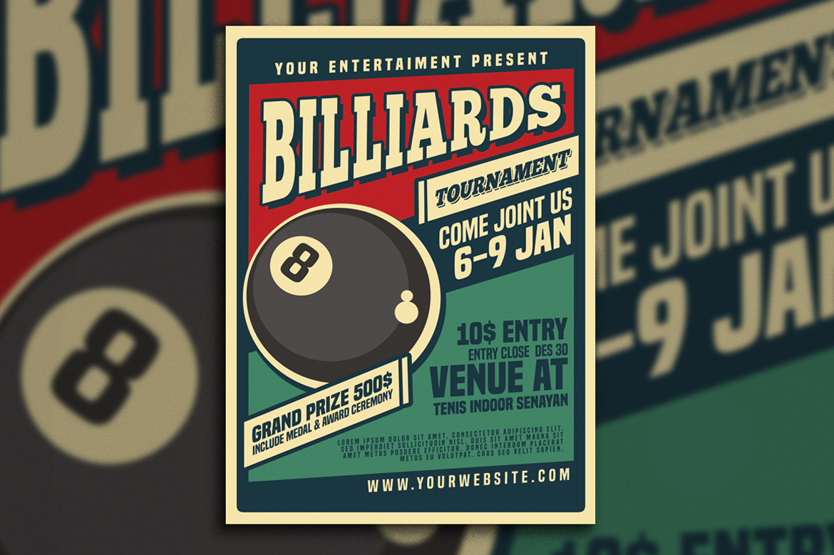 Billiard Tournamet Flyer - Corporate Identity Template