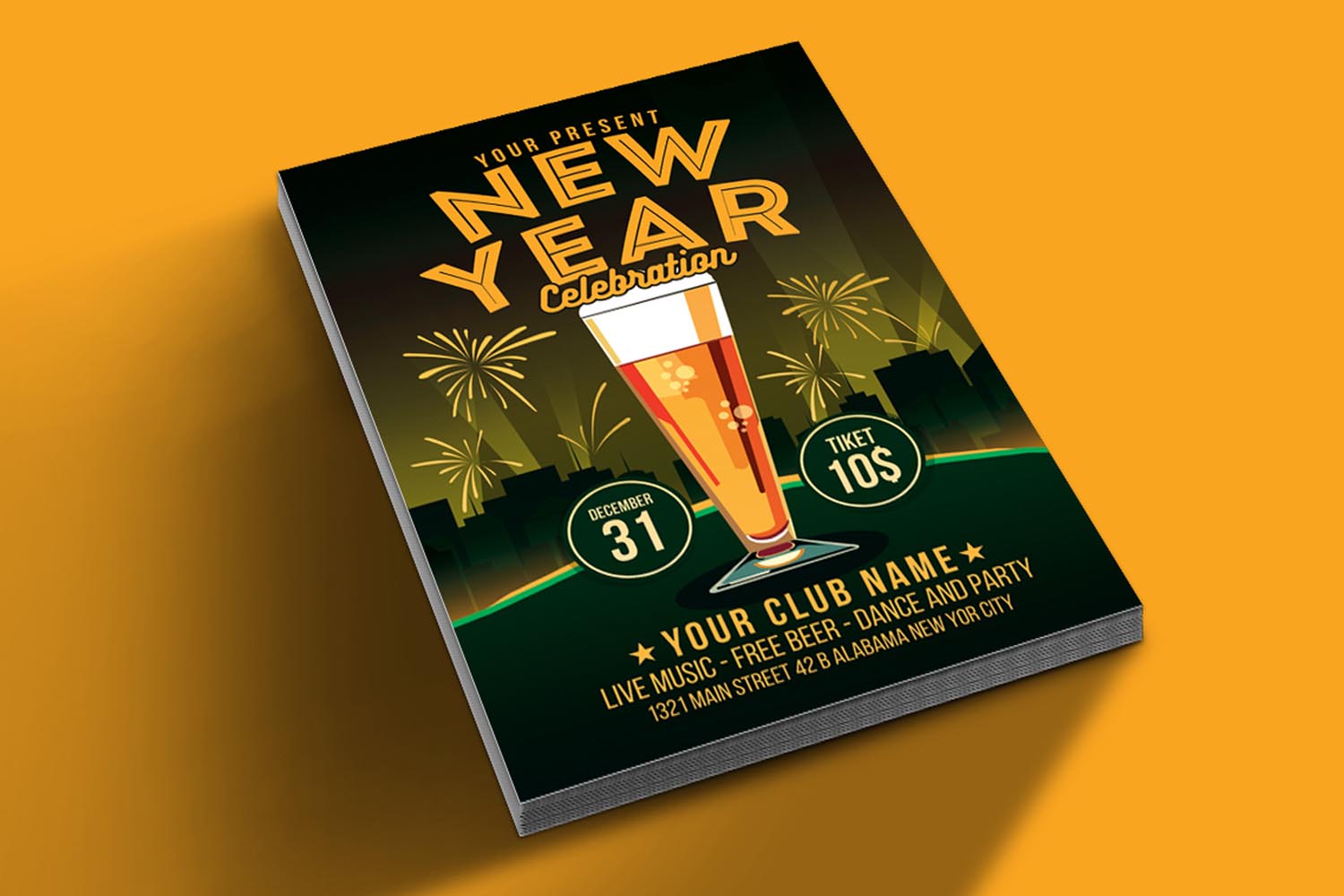 New Year Celebration Beer Party - Corporate Identity Template