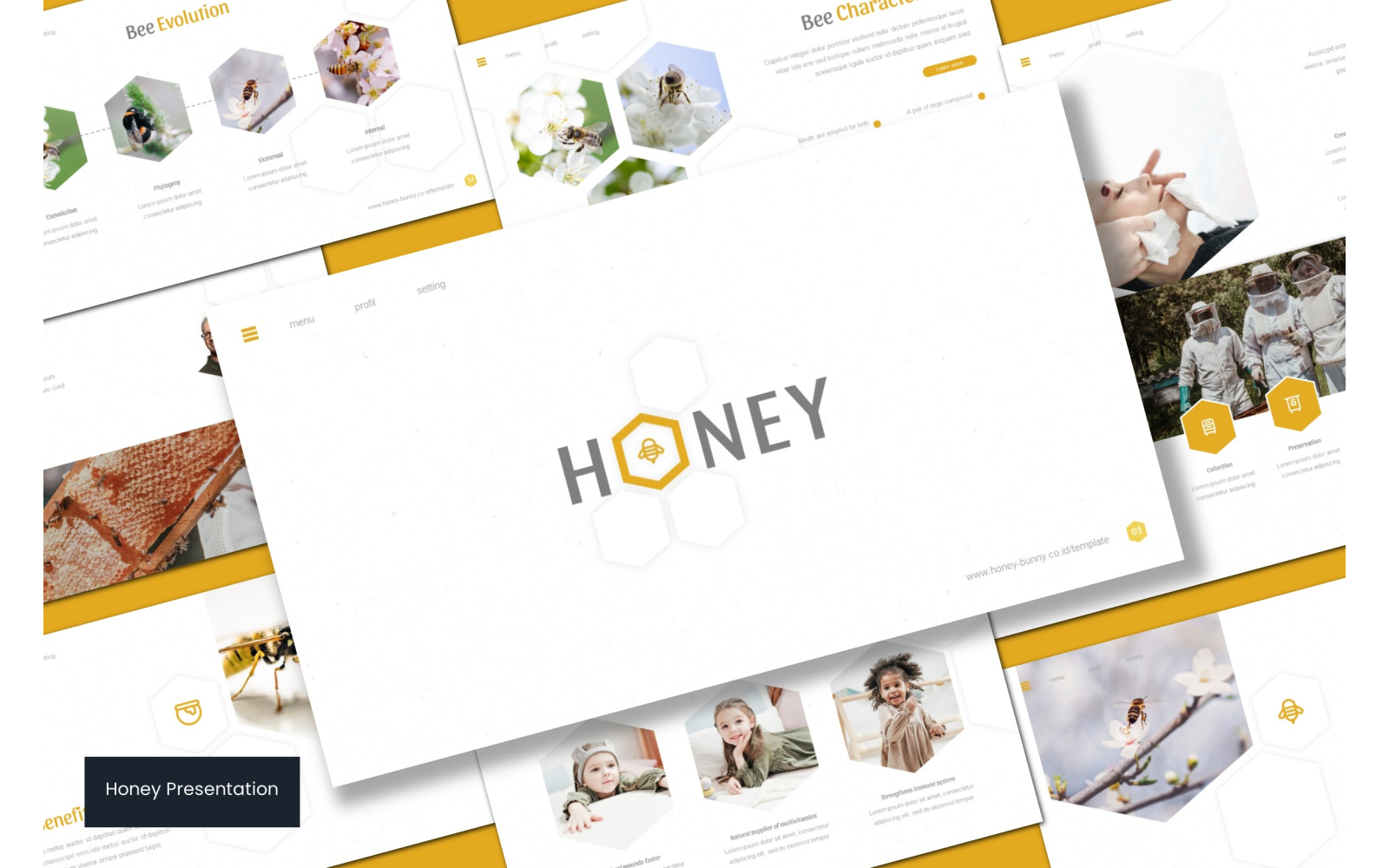 Honey PowerPoint template