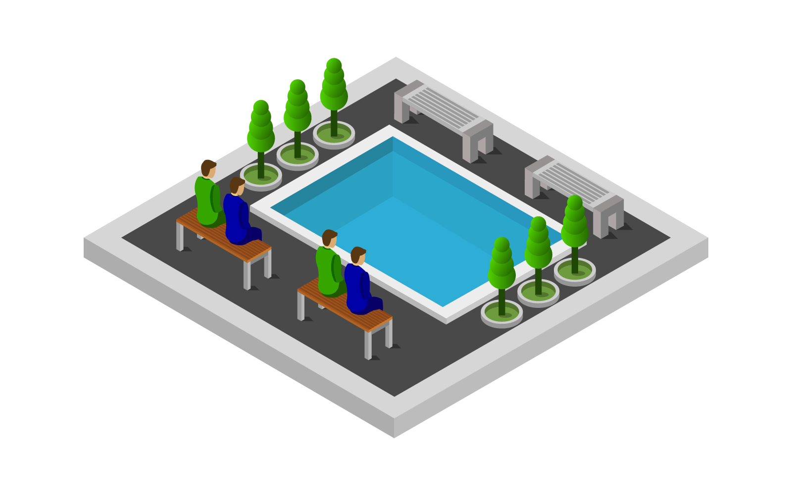 Isometric Pool - Vector Image