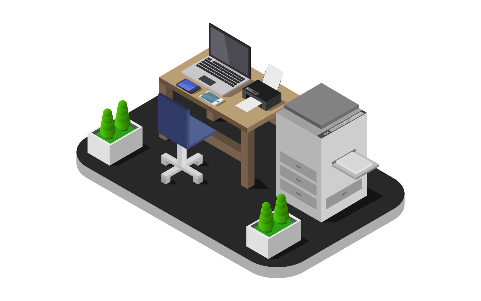 Isometric Office Room - Vector Image