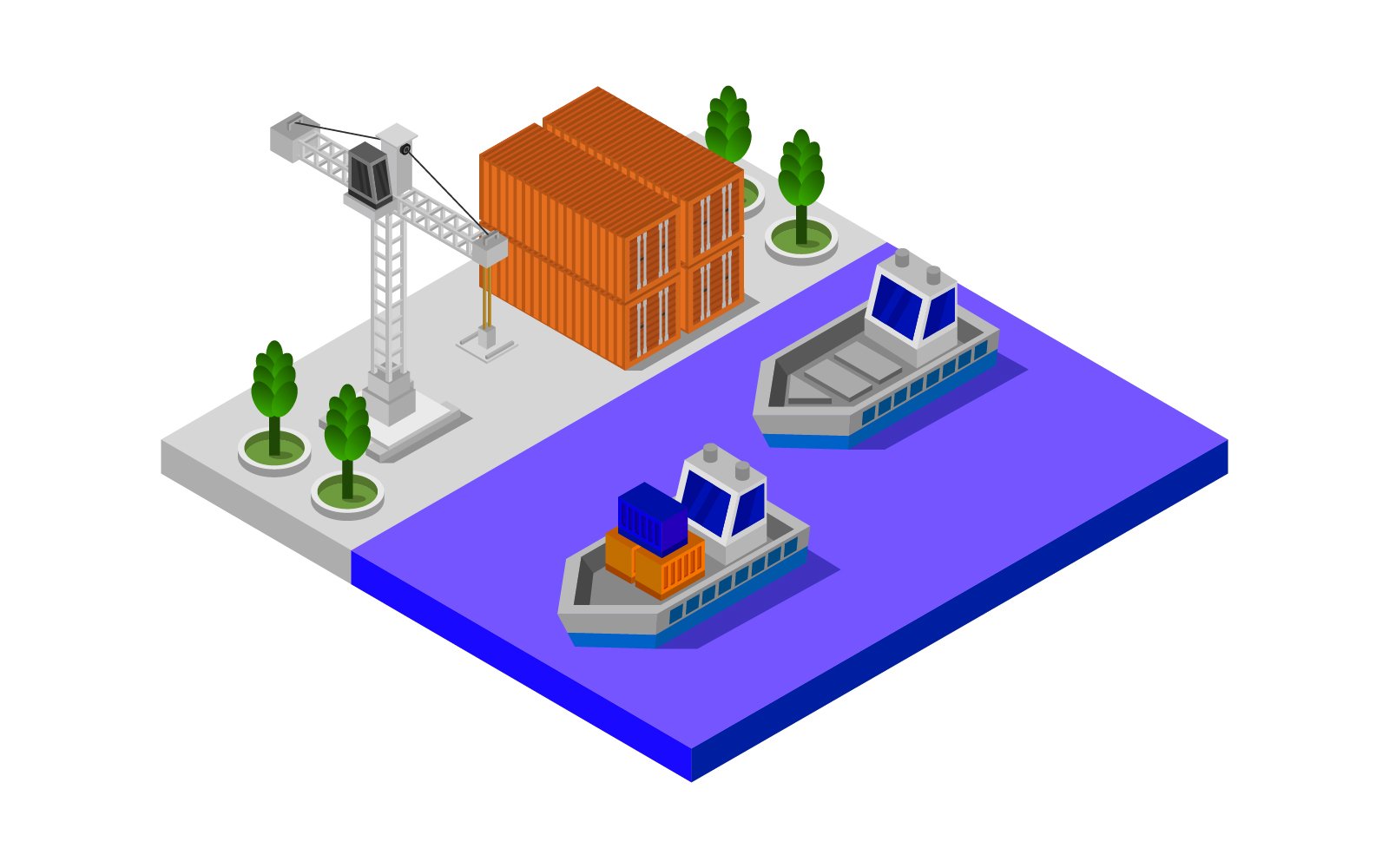 Isometric Port - Vector Image