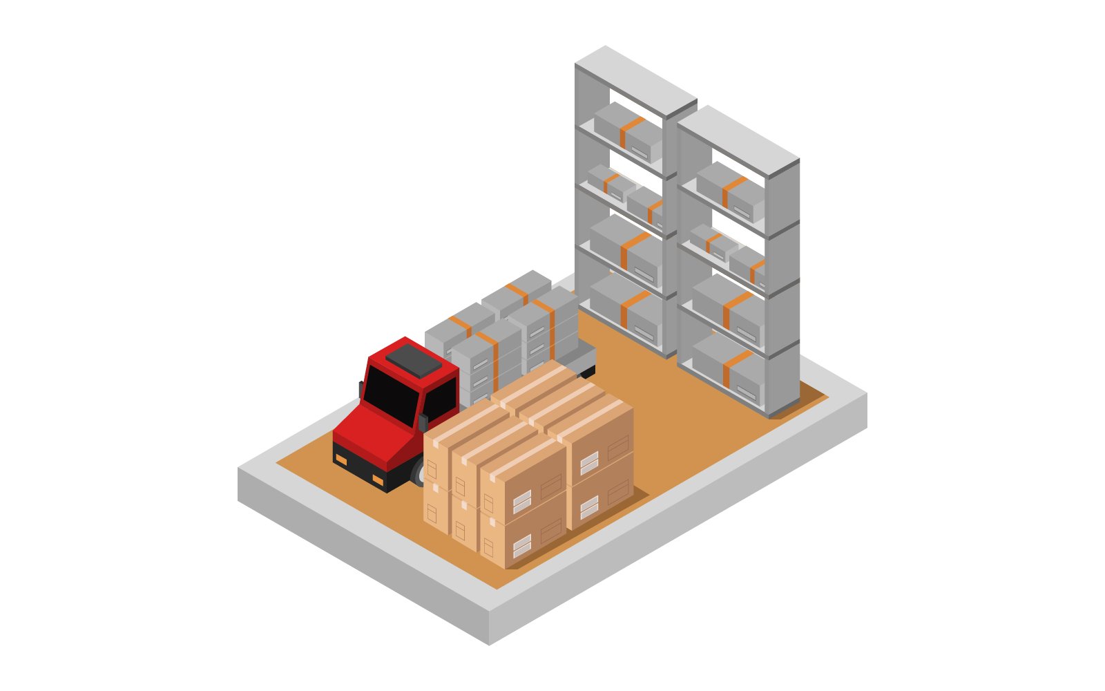 Isometric Warehouse - Vector Image