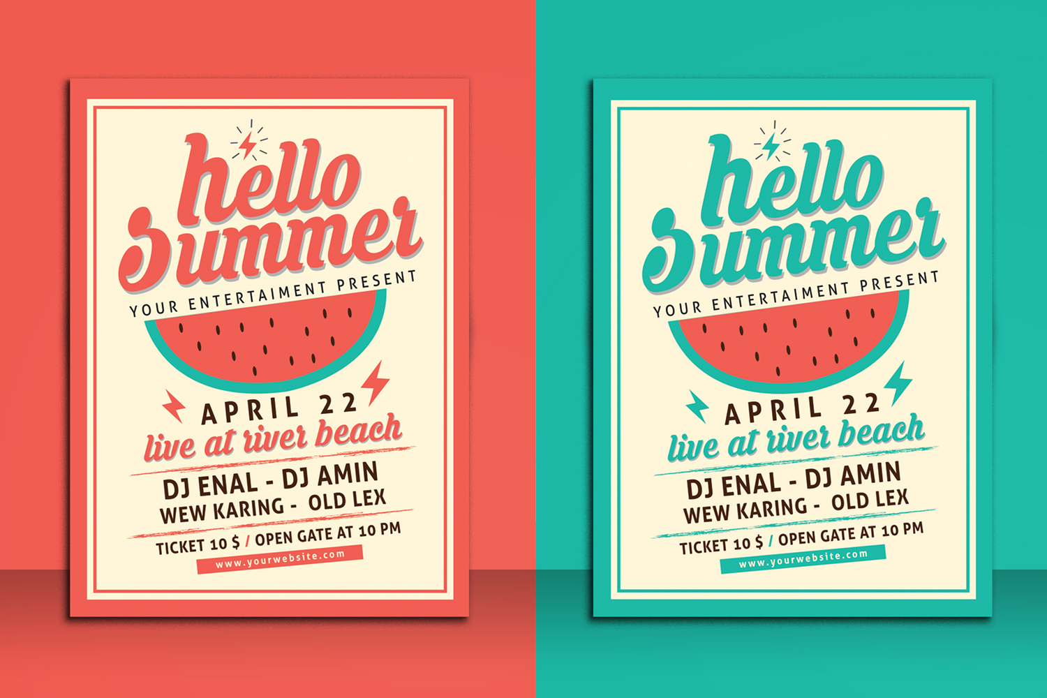 Hello Summer Party Flyer - Corporate Identity Template