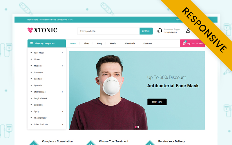 Xtonic Medicine Store WooCommerce Responsive Theme