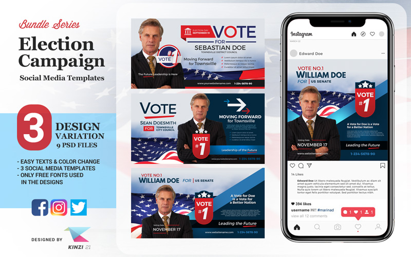 Election Campaign Social Media Template