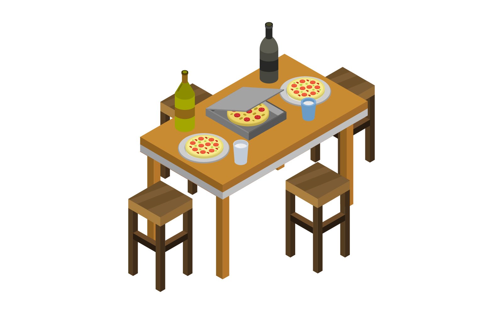 Isometric Kitchen Table - Vector Image