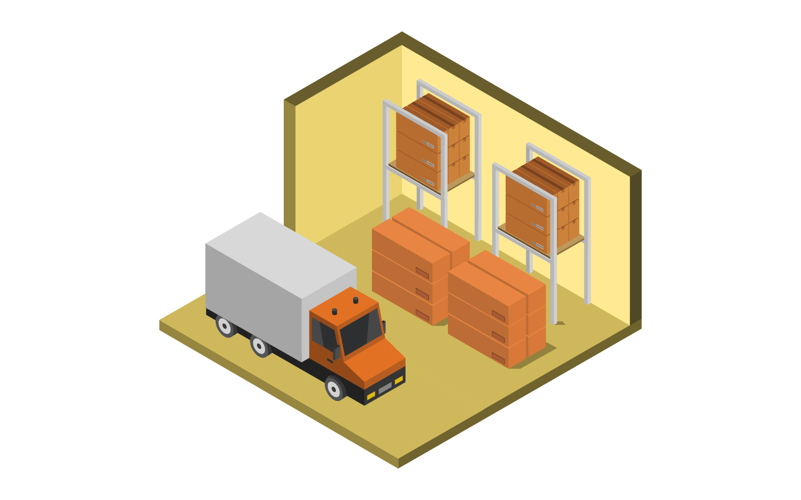 Isometric Warehouse - Vector Image