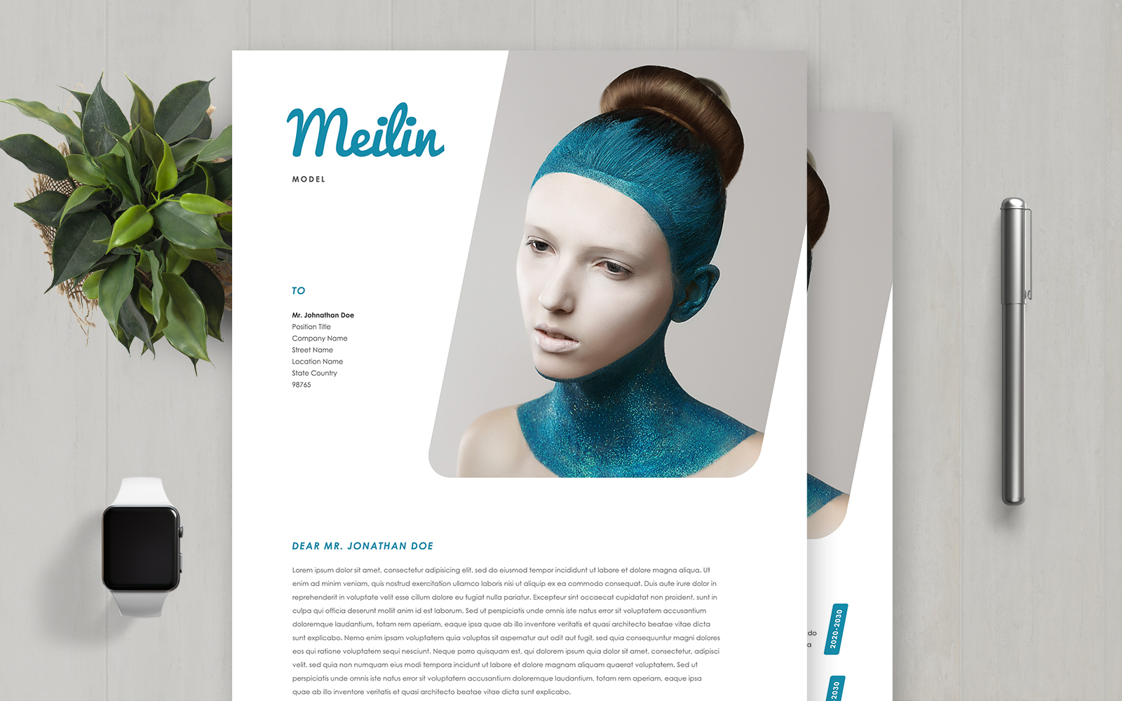 Meilin - Model Professional and Clean Woman Resume Template