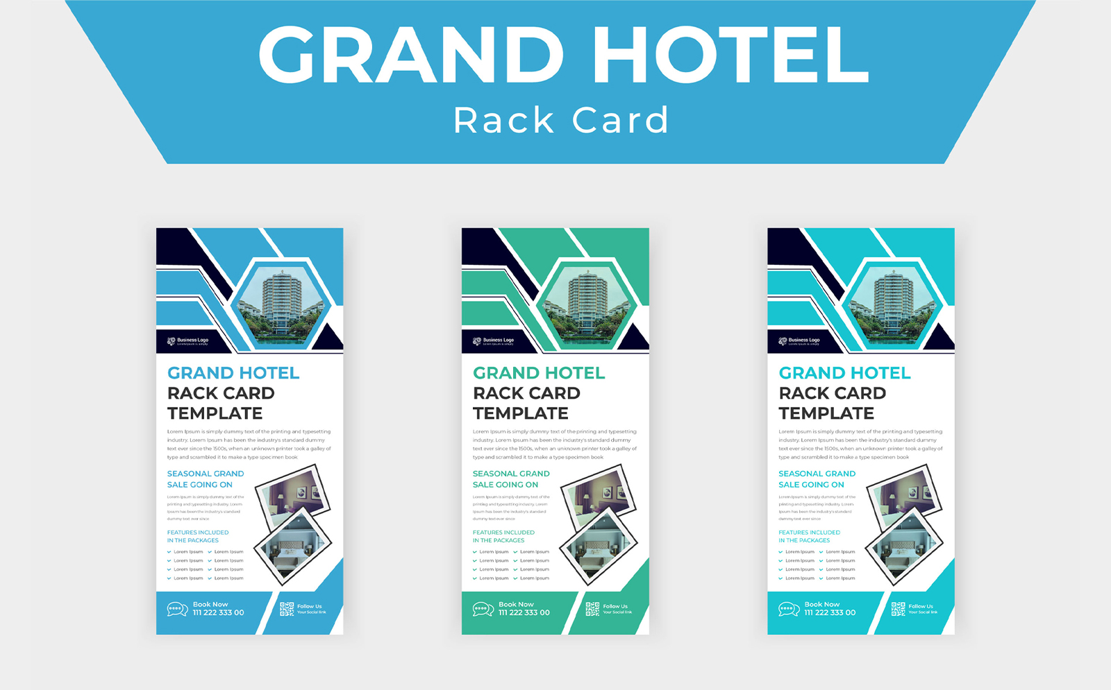 Grand Hotel Advertising Rack Card or Dl Flyer Design