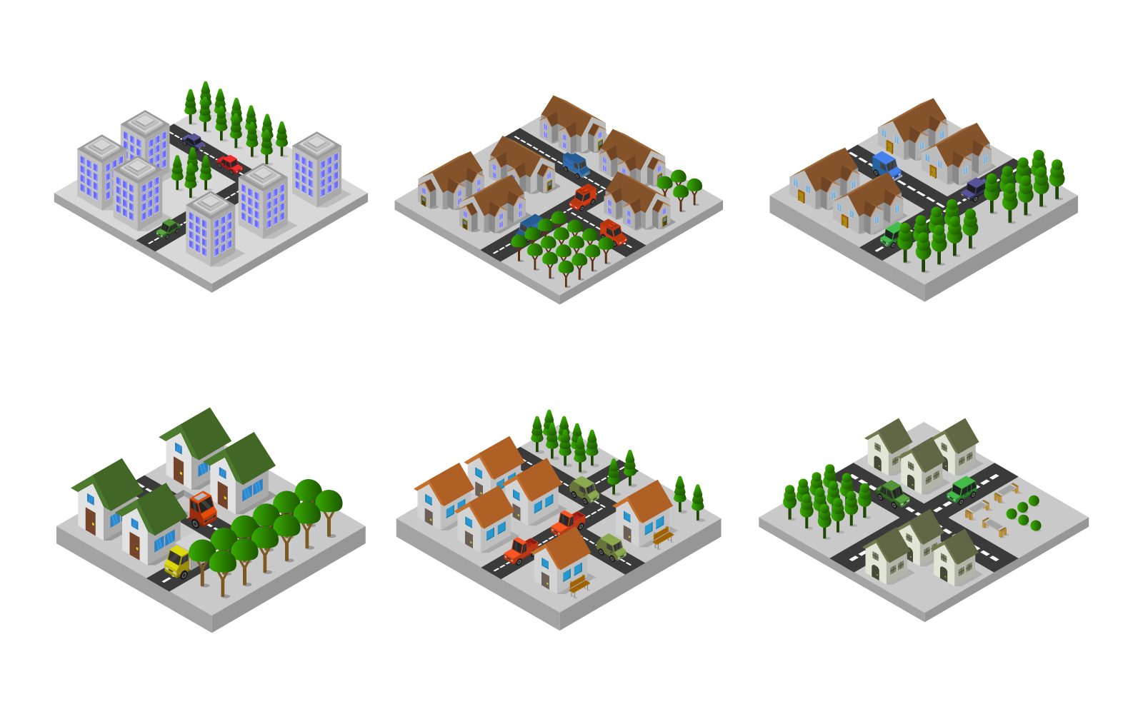 Isometric City Set - Vector Image