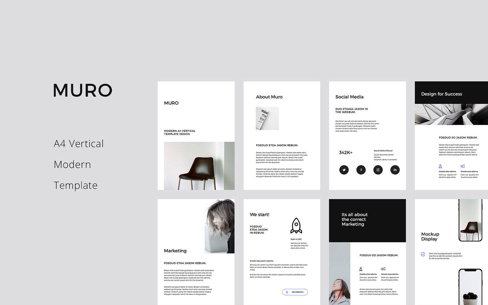 MURO - A4 Vertical PowerPoint template