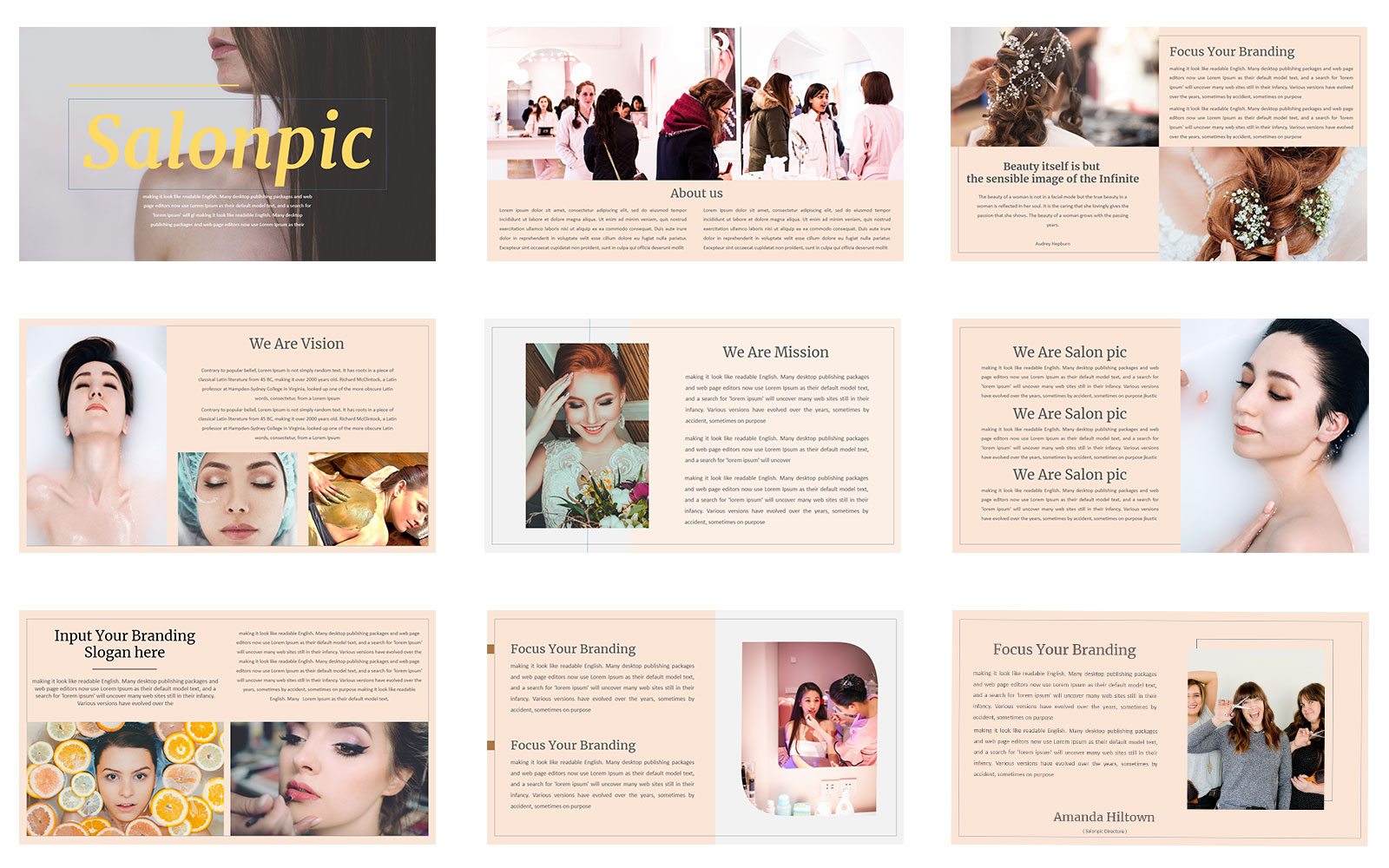 Salonpic  A Beauty Presentation PowerPoint template