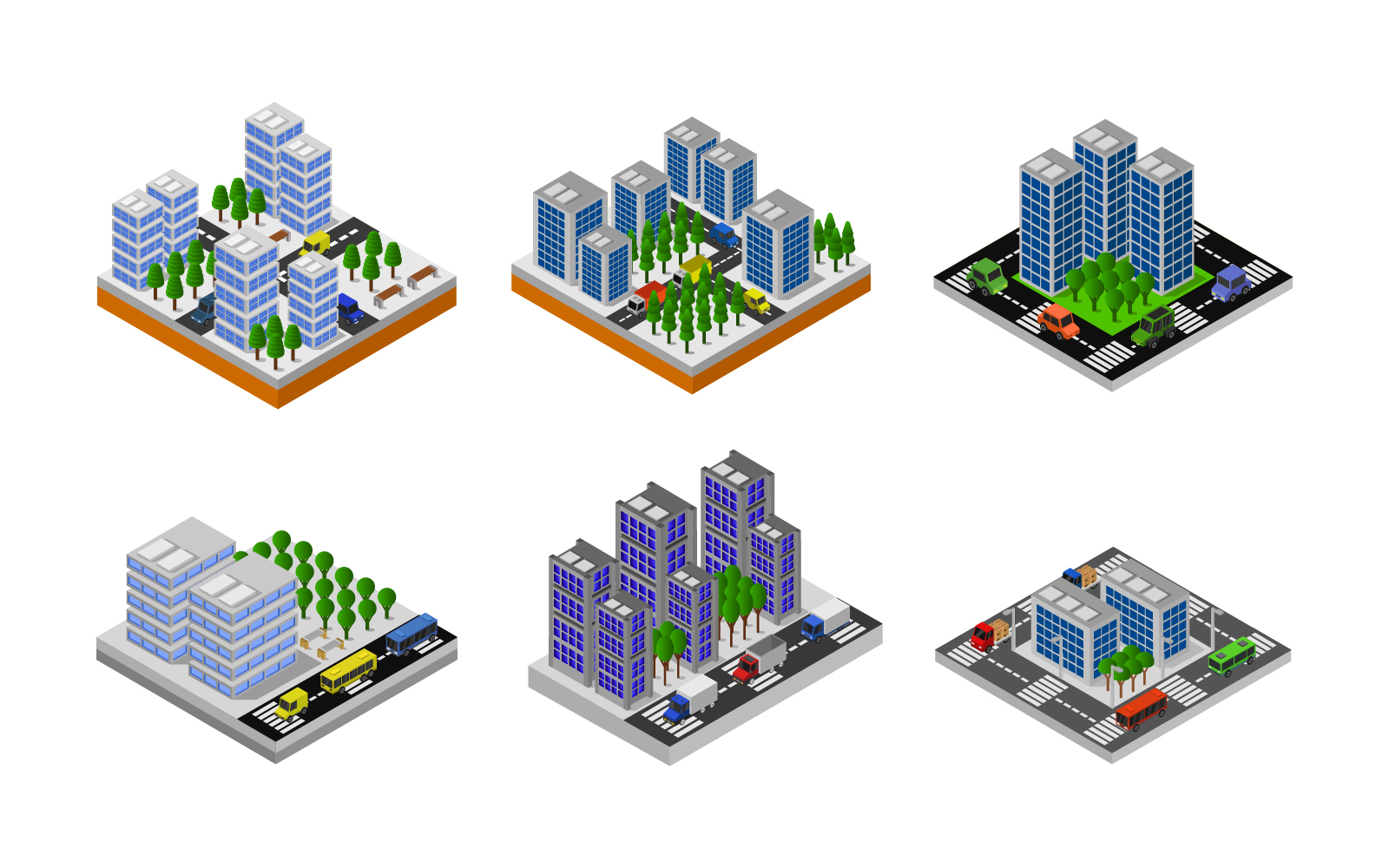 Isometric City Set - Vector Image