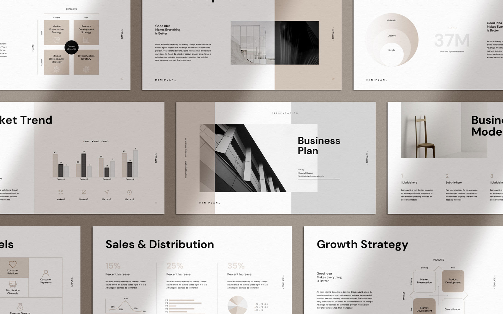 Miniplan Business Plan Presentation PowerPoint template