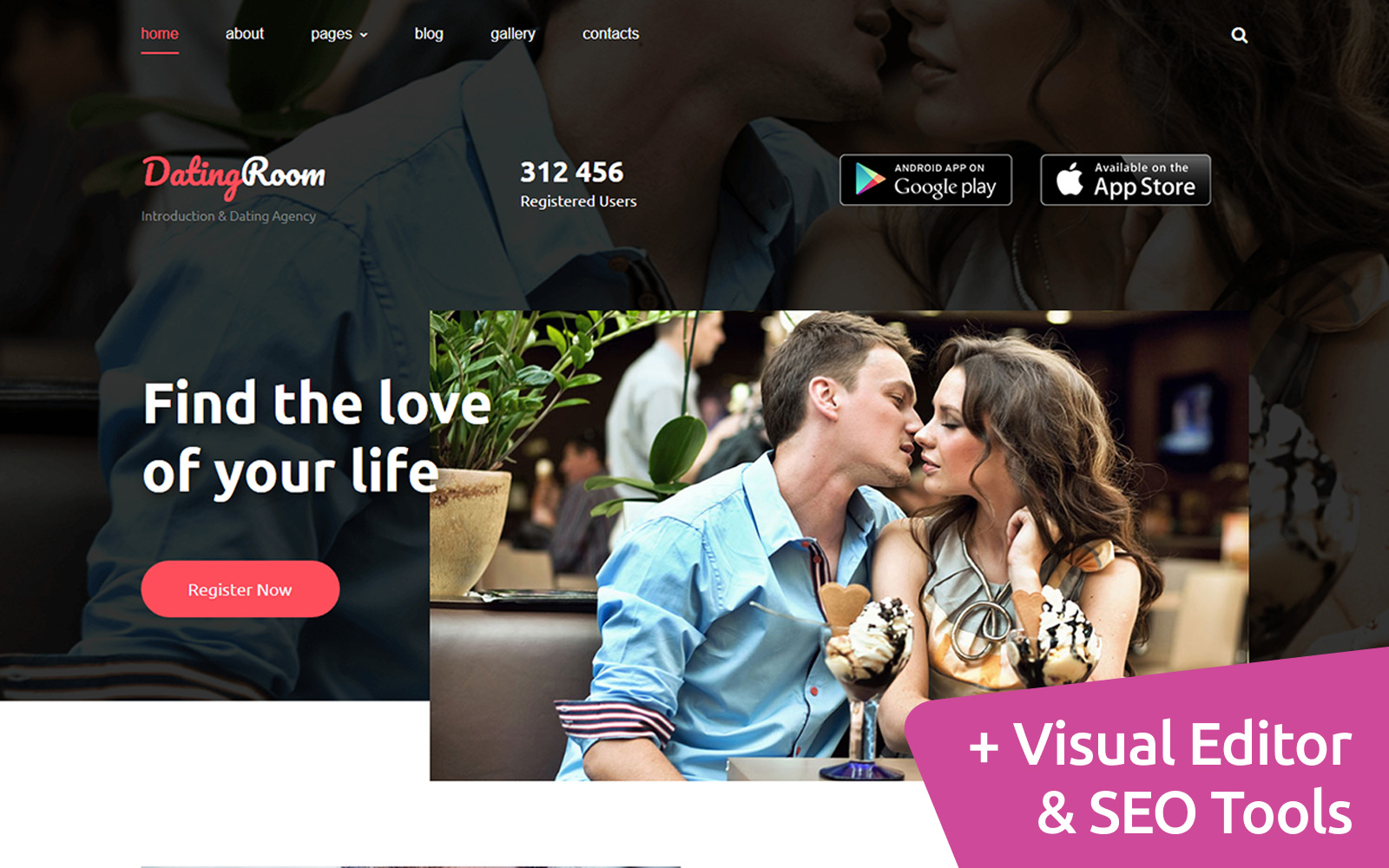 Dating & Introduction Agencies Moto CMS 3 Template