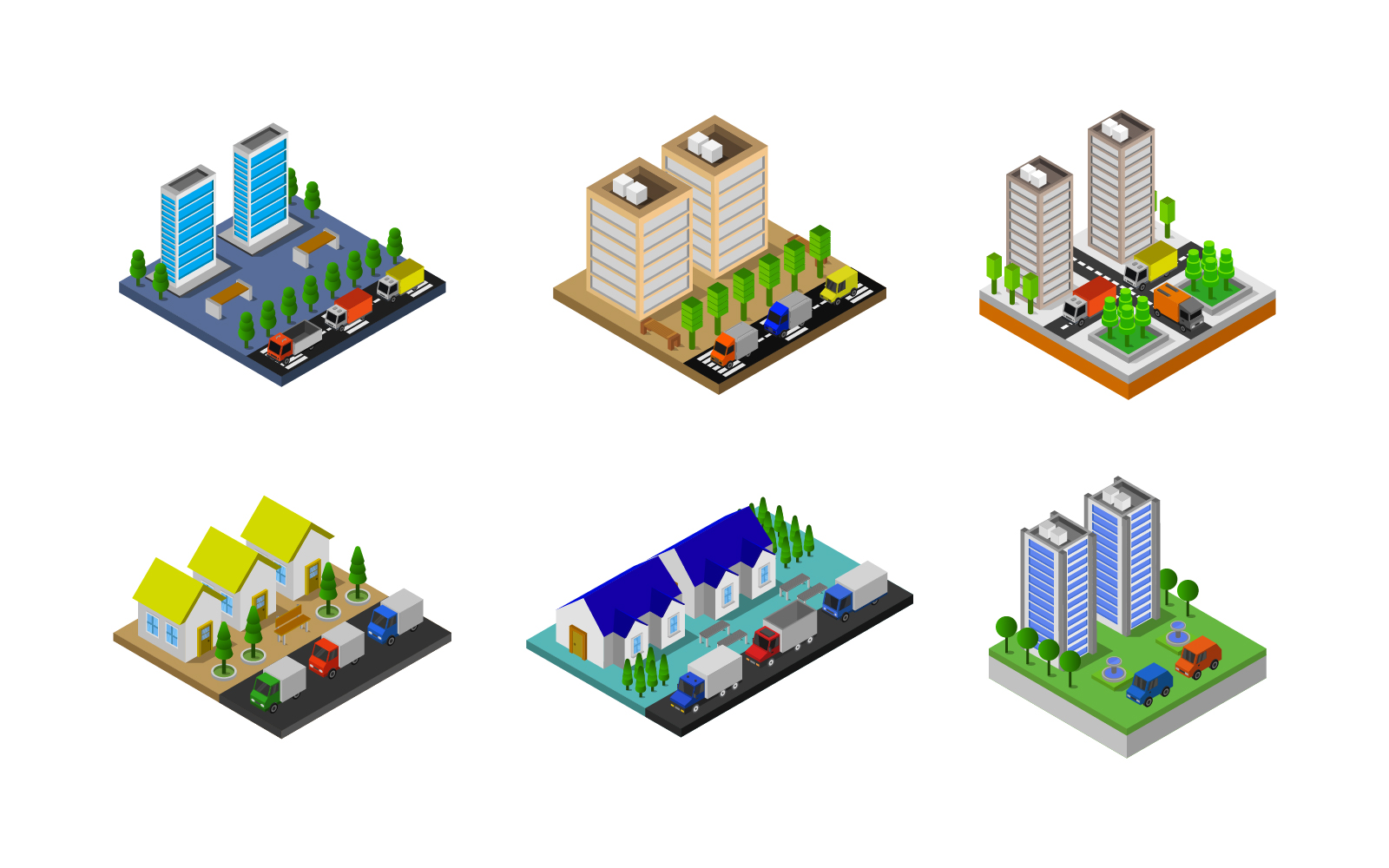 Isometric City Set - Vector Image