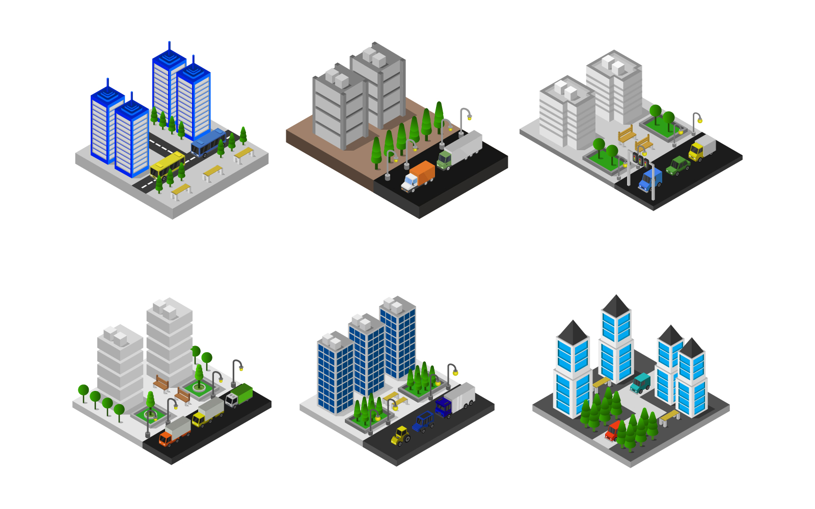 Isometric City Set - Vector Image