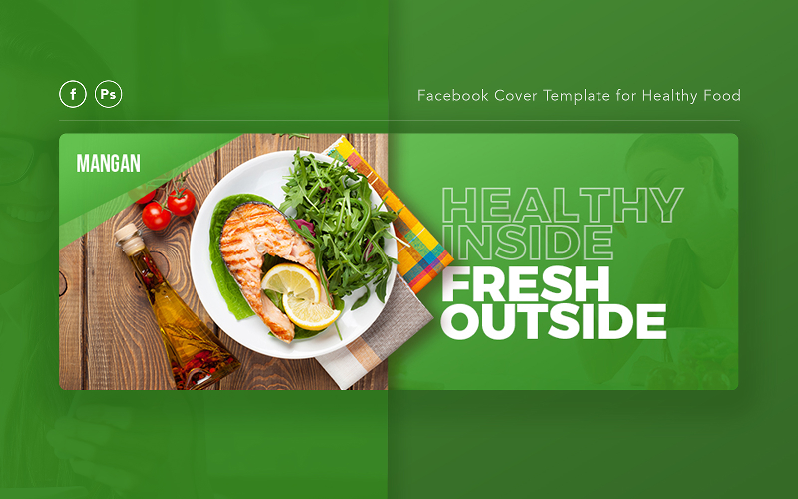 Mangan - Healthy Food Facebook Cover Template for Social Media