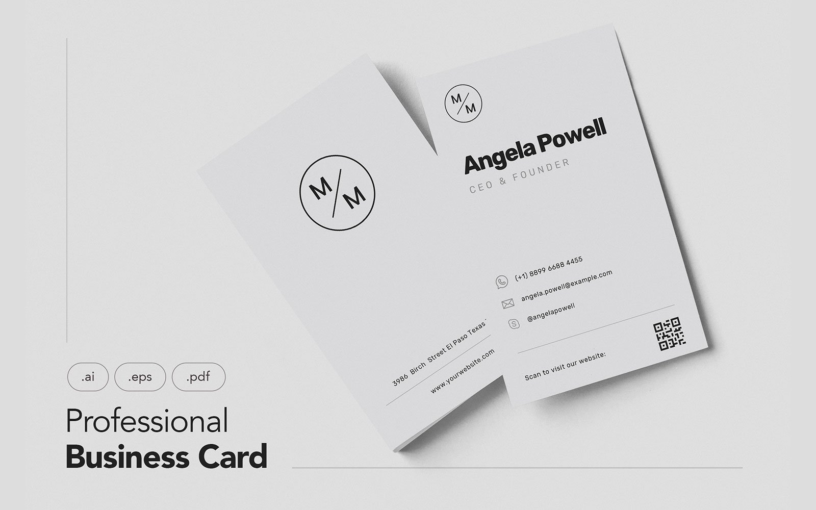 Professional and Minimalist Business Card V.13 - Corporate Identity Template