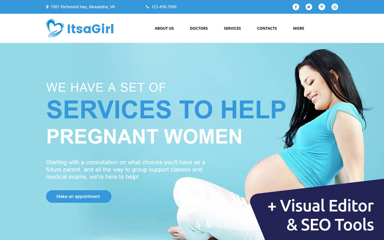 ItsaGirl - Pregnancy Center Moto CMS 3 Template