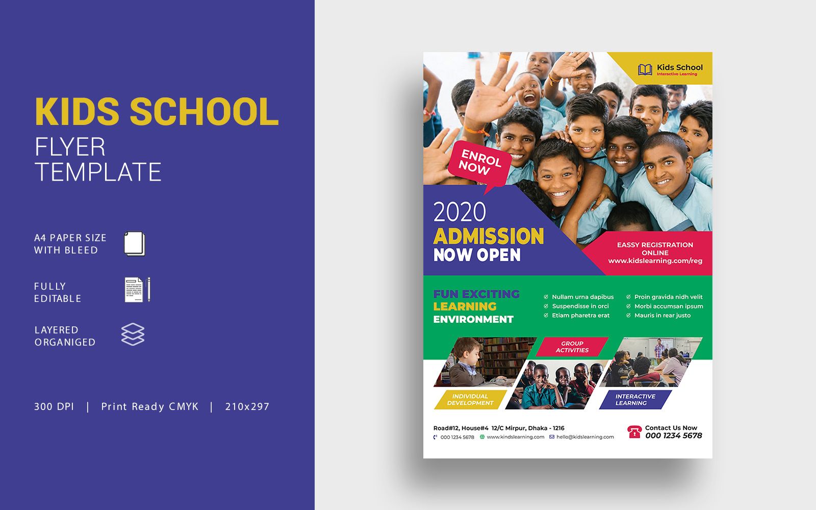 Kids school admission flyer - Corporate Identity Template