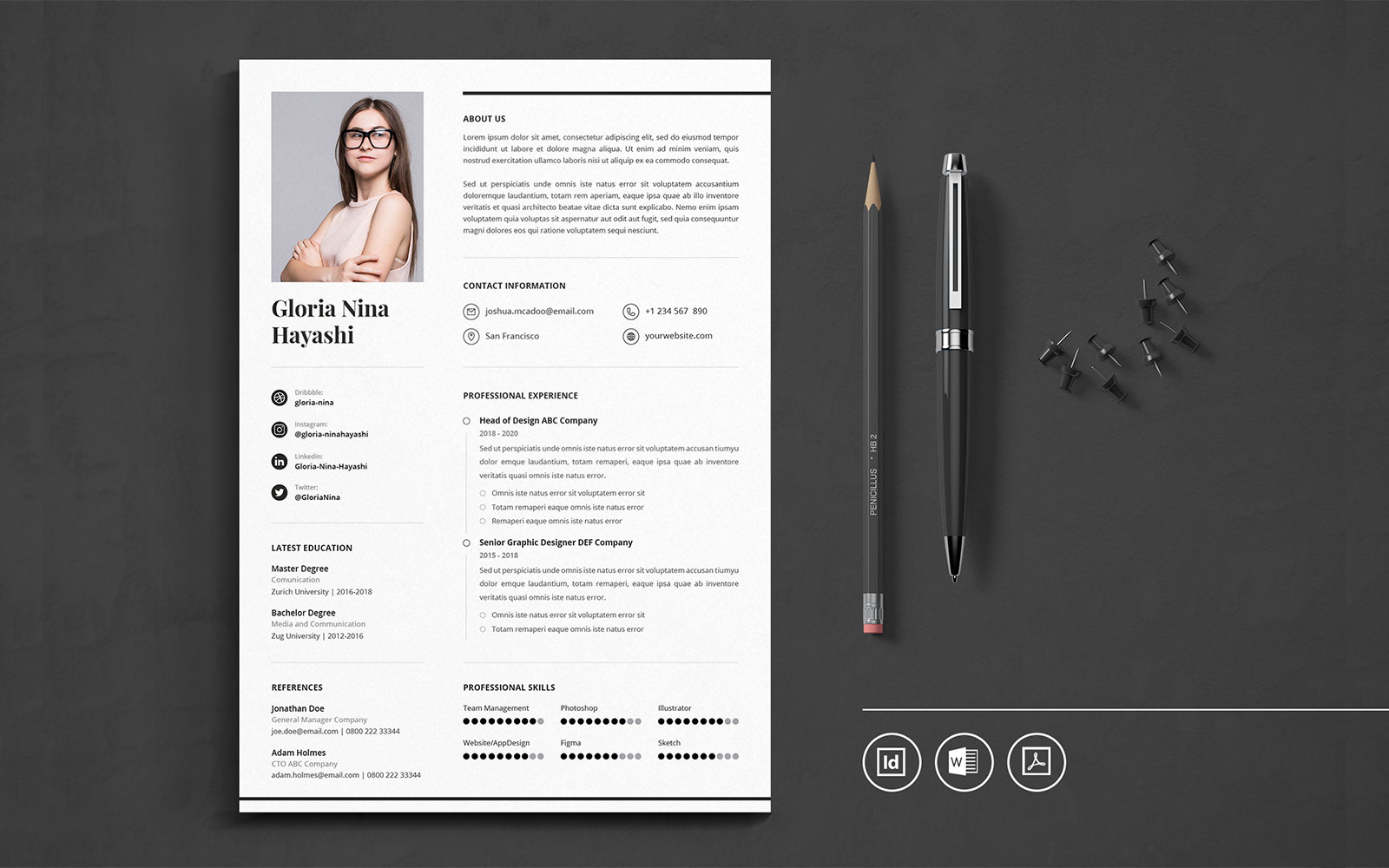 Professional CV Indesign Vol.28 Resume Template