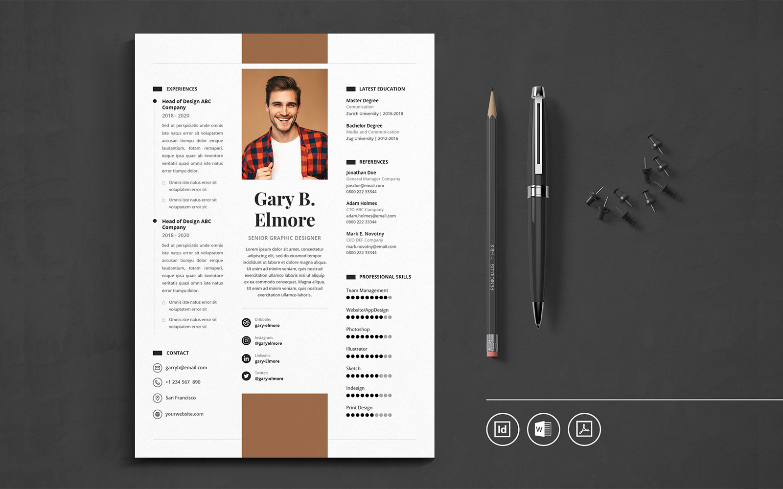 Professional CV Indesign Vol.27 Resume Template