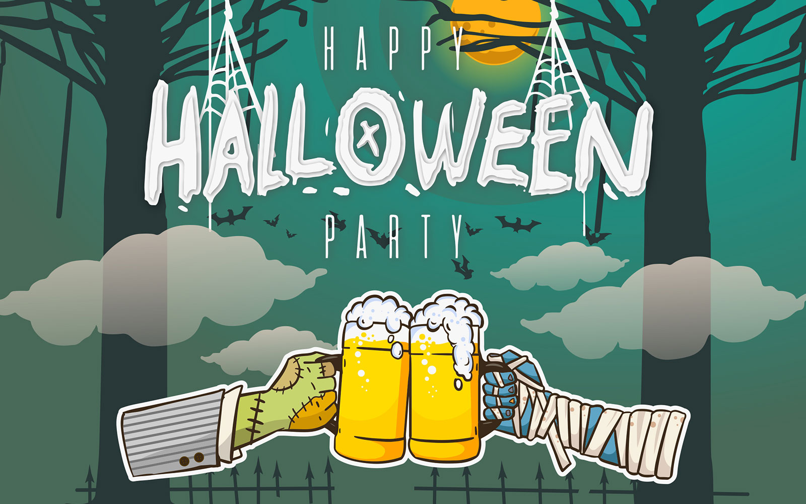 Poster - Happy Halloween Party - Illustration