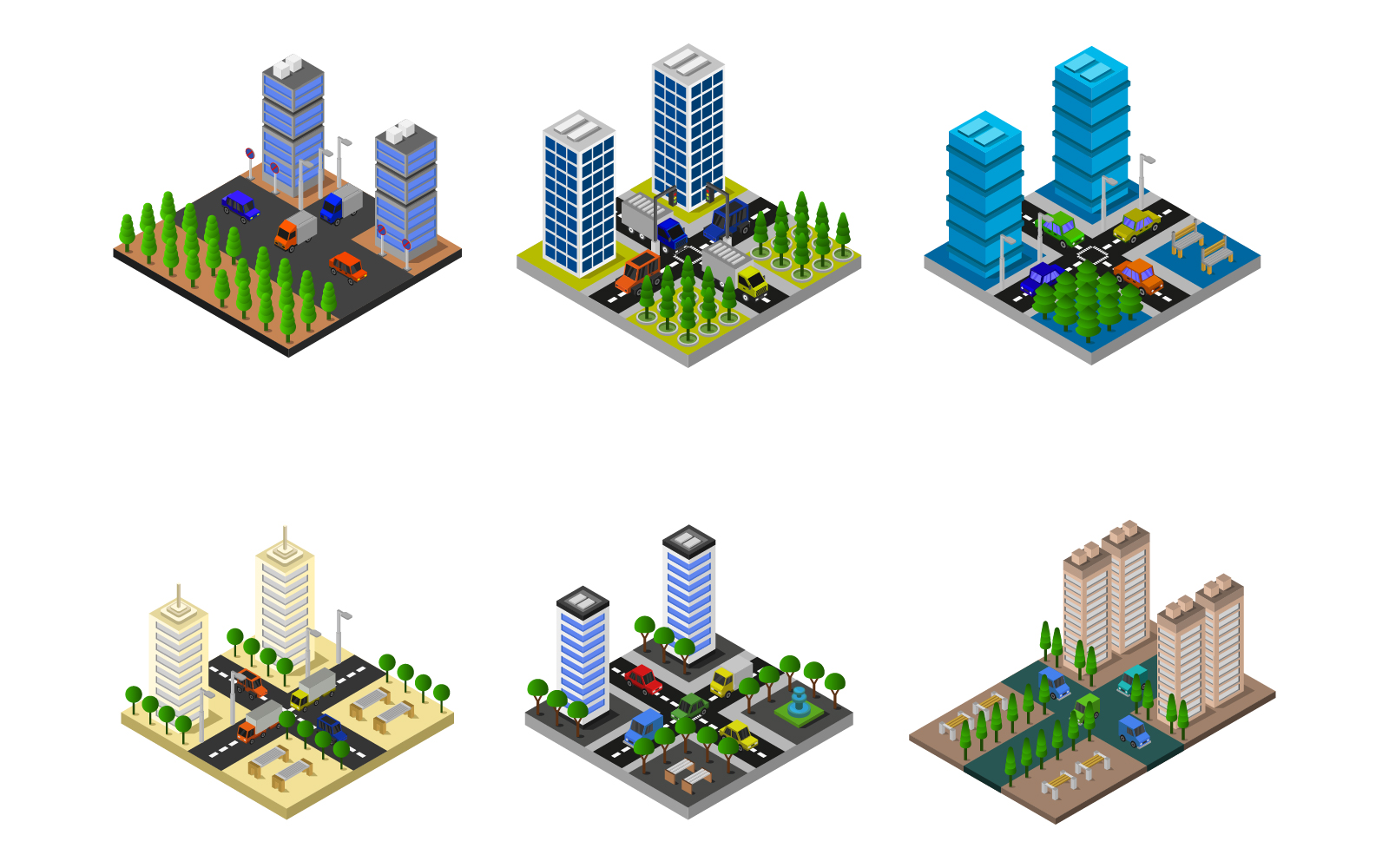 Isometric City Set - Vector Image