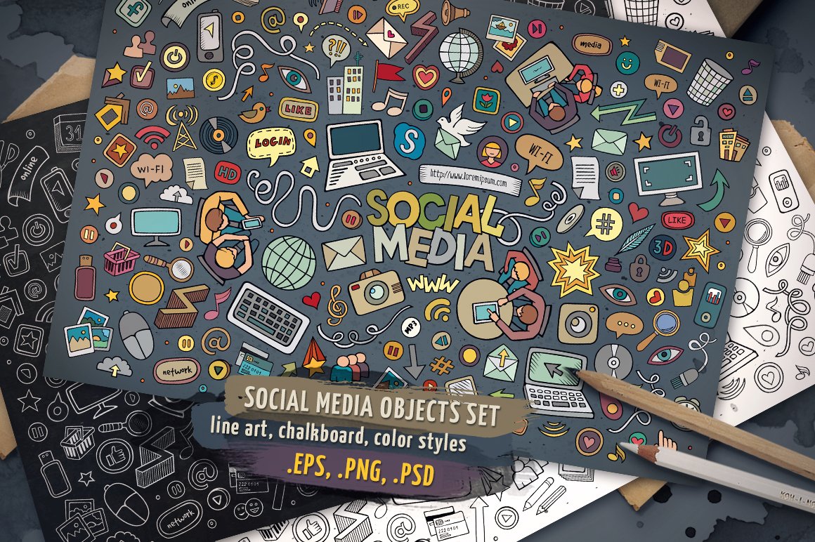 Objects & Symbols Set Social Media Template