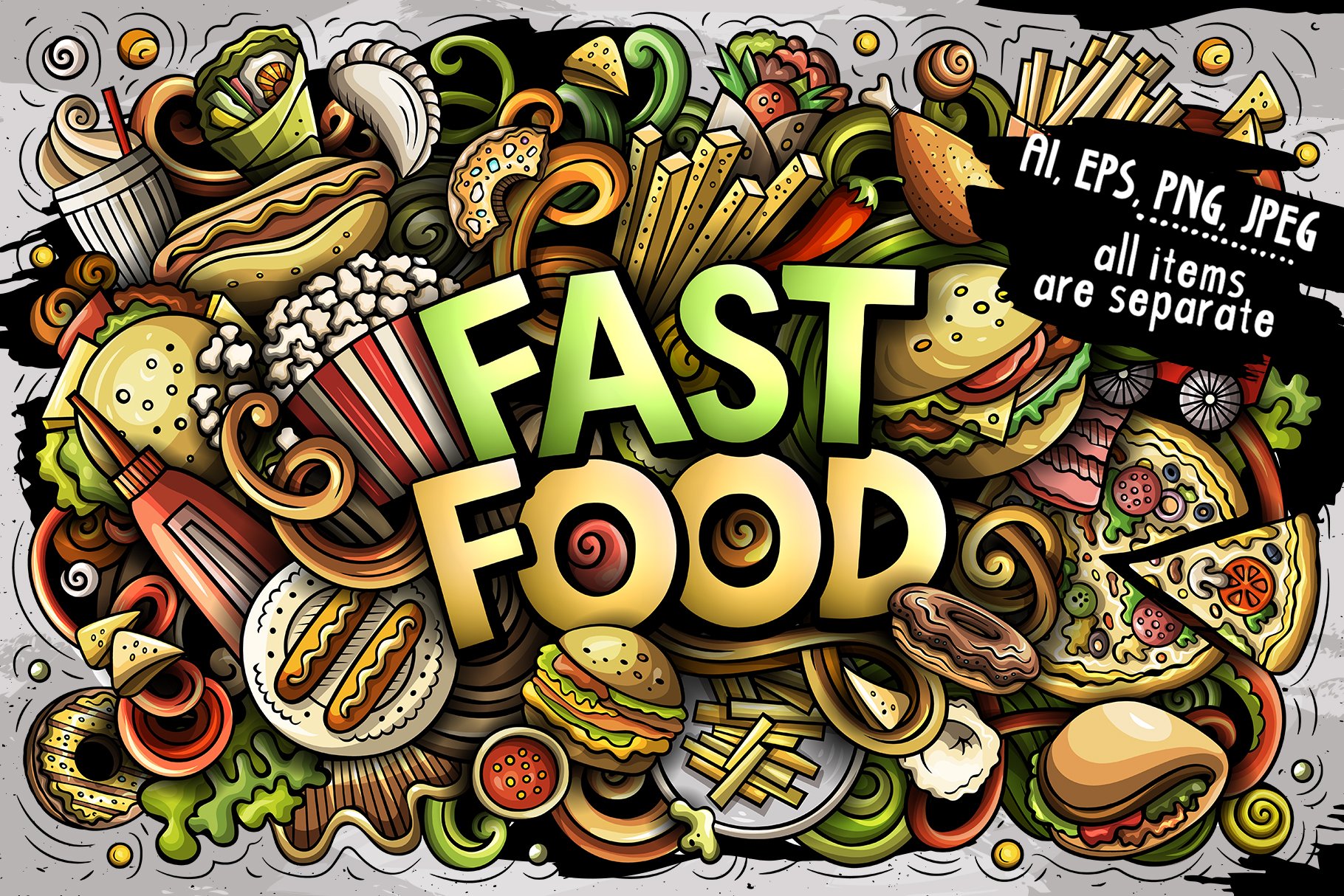 Fast Food Doodle - Illustration