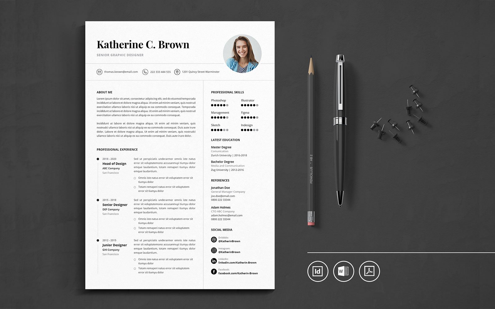 Professional CV Indesign Vol.36 Resume Template