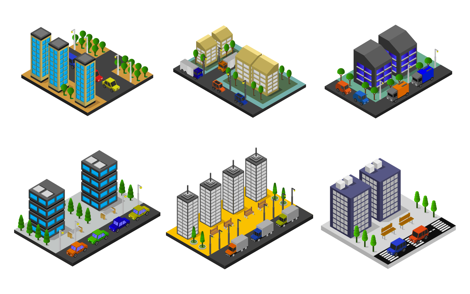 Isometric City Set - Vector Image