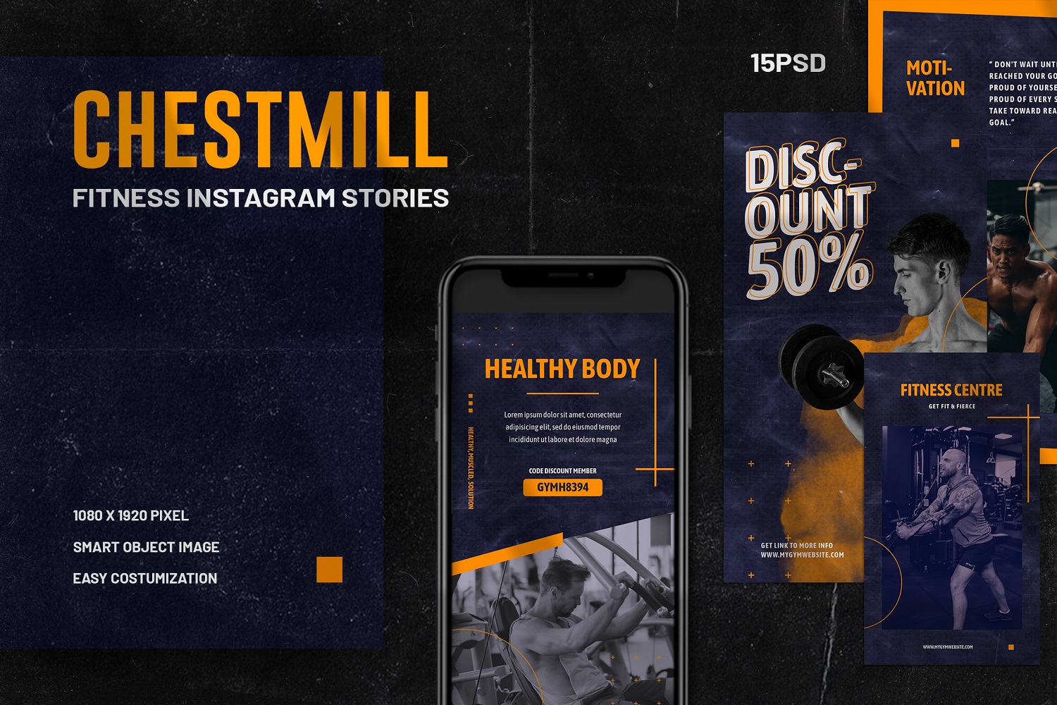 Chestmill - Fitness Instagram Stories Template for Social Media