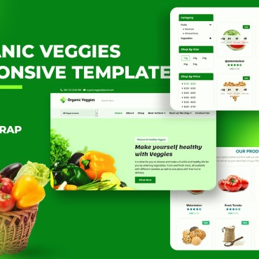 Grocery Organic Responsive Website Templates 110133