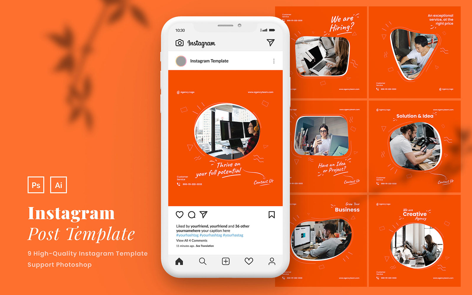 Creative Agency Instagram Post PSD Template for Social Media