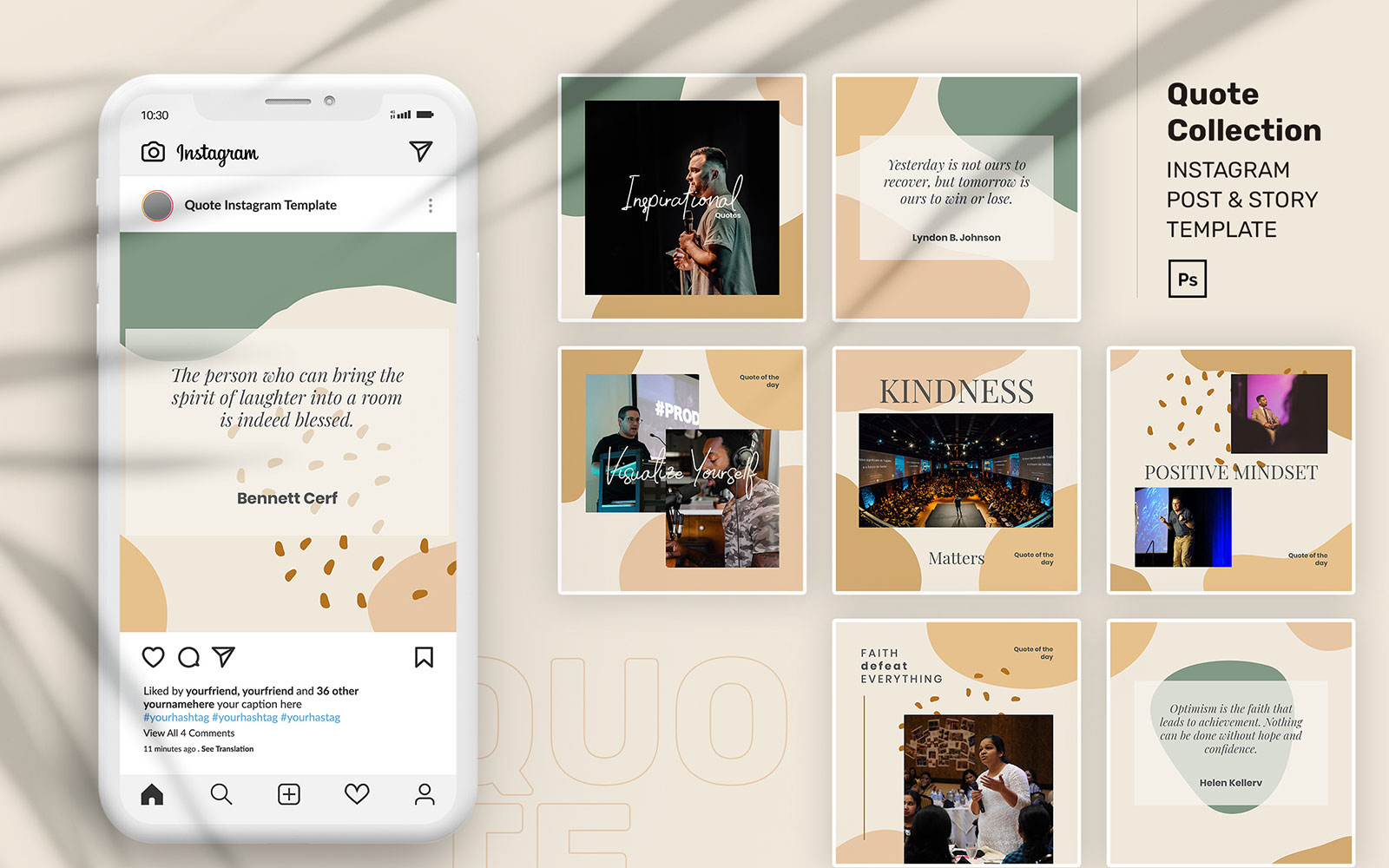 Quote Collection Instagram PSD Template for Social Media