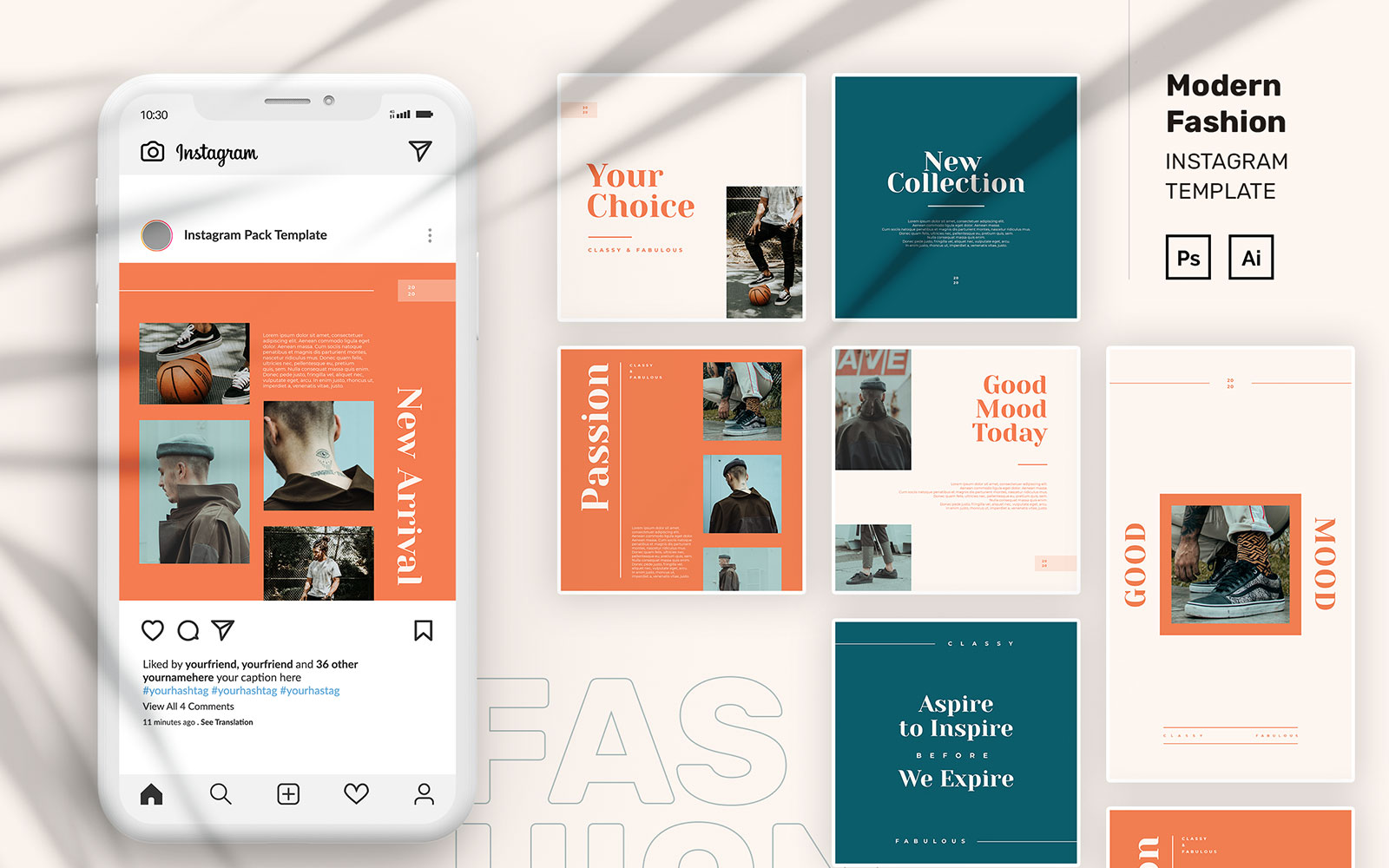 Modern Fashion Instagram Pack Template PSD for Social Media