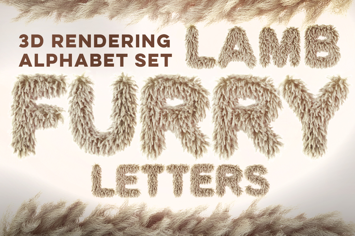 Lamb 3D Furry Letters Pack - Illustration