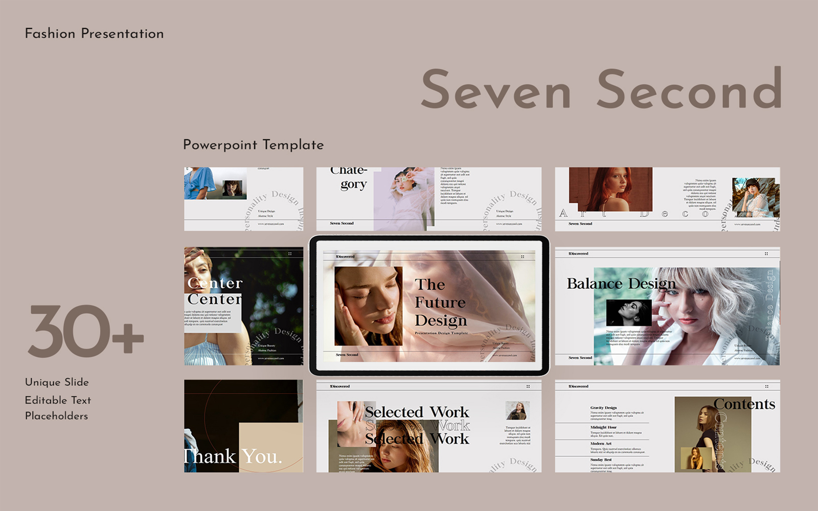 Seven Second Presentation PowerPoint template