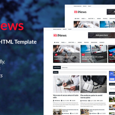 Blog Newspaper Responsive Website Templates 110671