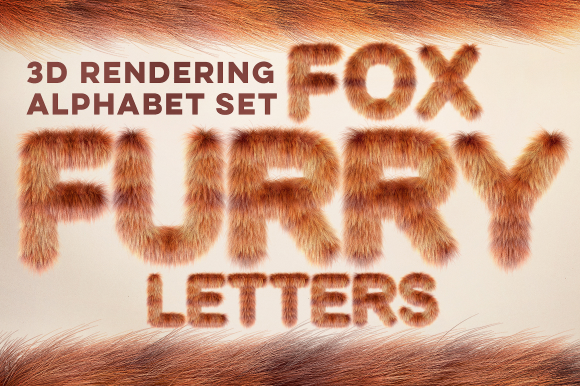 3D Fox Furry Letters Pack - Illustration