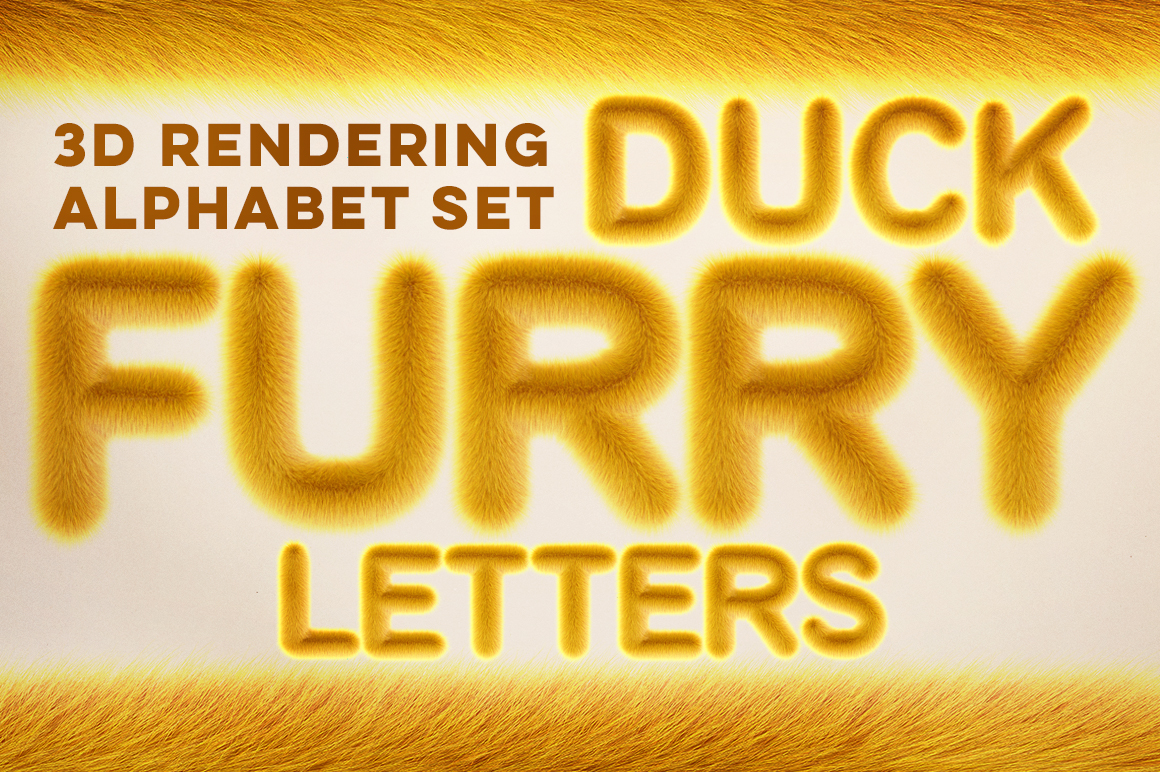 3D Duck Furry Letters Pack - Illustration