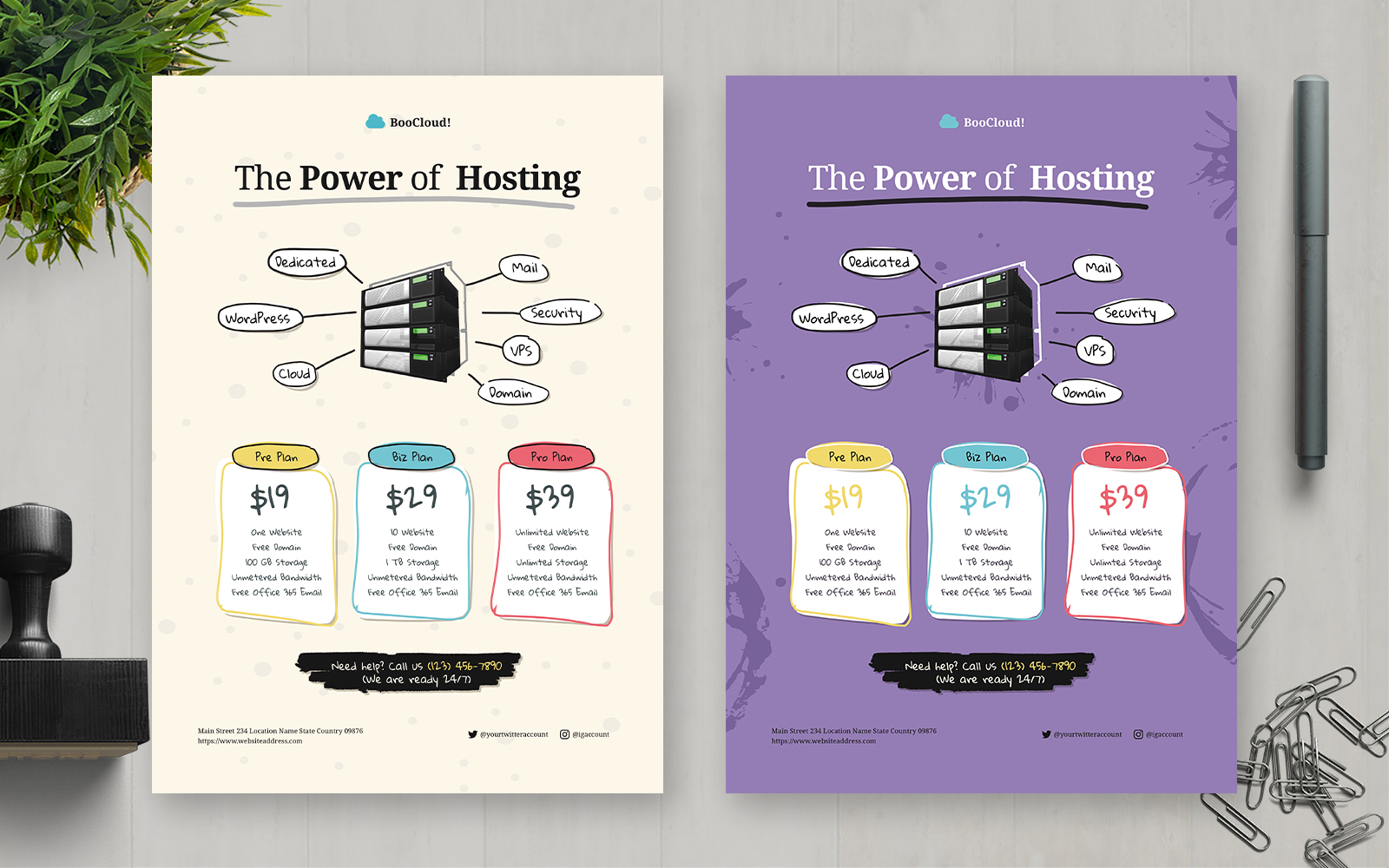 Hand Drawing Hosting Flyer - Corporate Identity Template