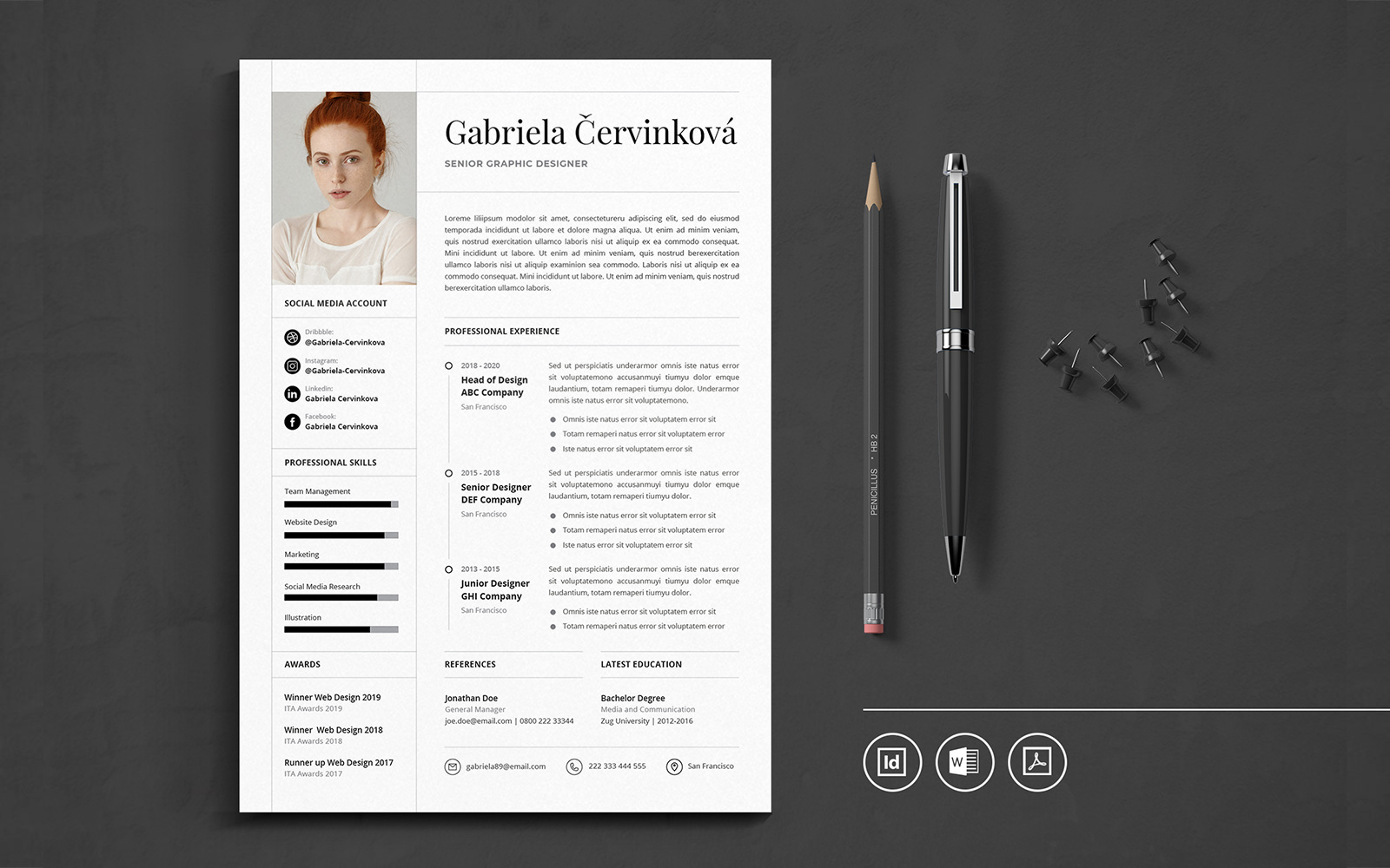 Professional CV Indesign Vol.47 Resume Template